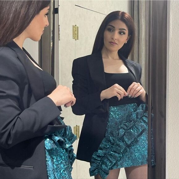 NWT Zara nwt green jacquard skirt - Picture 8 of 10